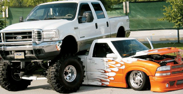 Image of Lowered and Lifted Trucks